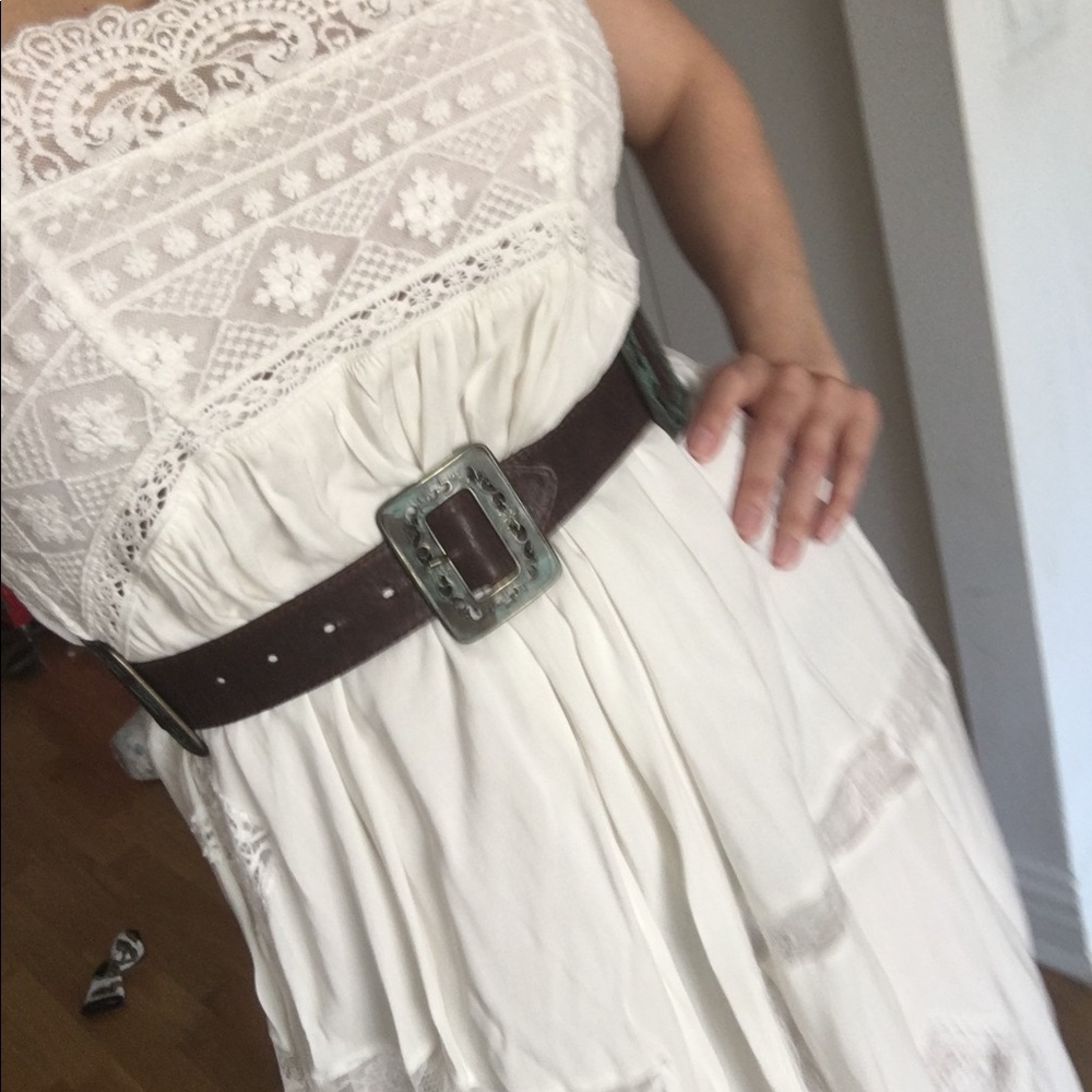 Leather and hardware boho belt - one of a kind!!